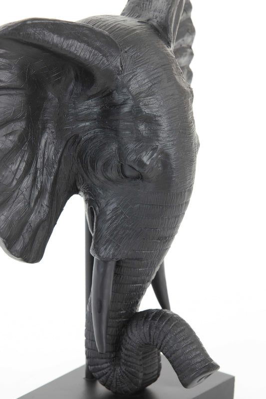 Ornament op voet ELEPHANT mat zwart