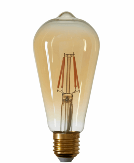 LED hoekig Ø6,5x14,5 cm LIGHT 4W amber E27 dimbaar