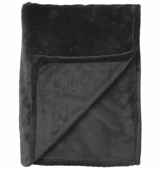 CHARLIE - Plaid flannel fleece XL - 200x220 cm - Raven - zwart