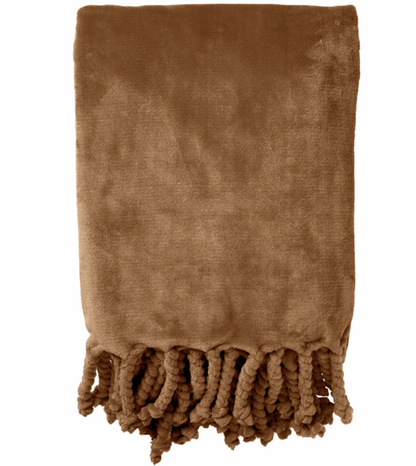 FLORIJN - Plaid van fleece 150x200 cm Tobacco Brown - bruin