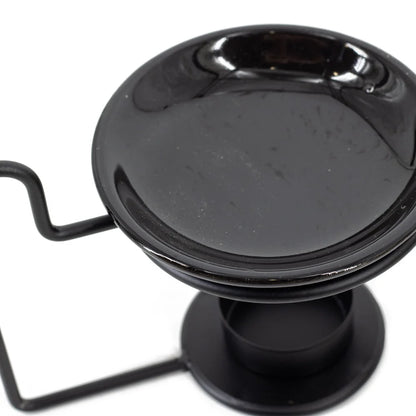 Geurbrander dish keramiek met metaal zwart gb2457 12x10x10cm