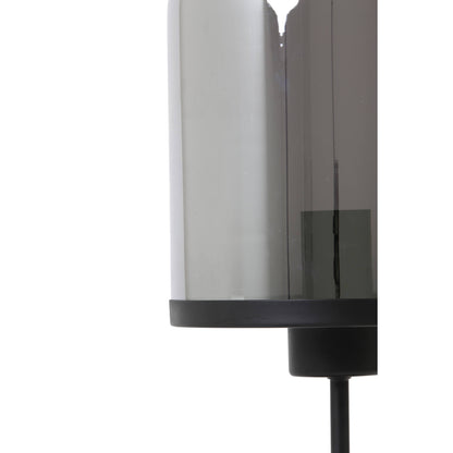 Tafellamp Ø22x50 cm MAVERICK mat zwart+smoke glas