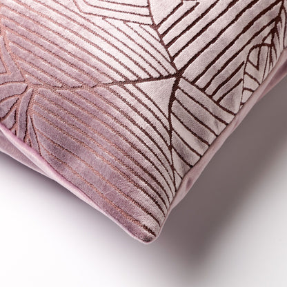 YOLA - Sierkussen 45x45 cm – gestileerde bladprint – Elderberry- paars