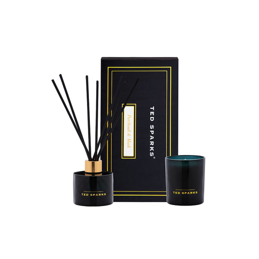 TED SPARKS - Candle & Diffuser Gift Set M - Patchouli & Musk