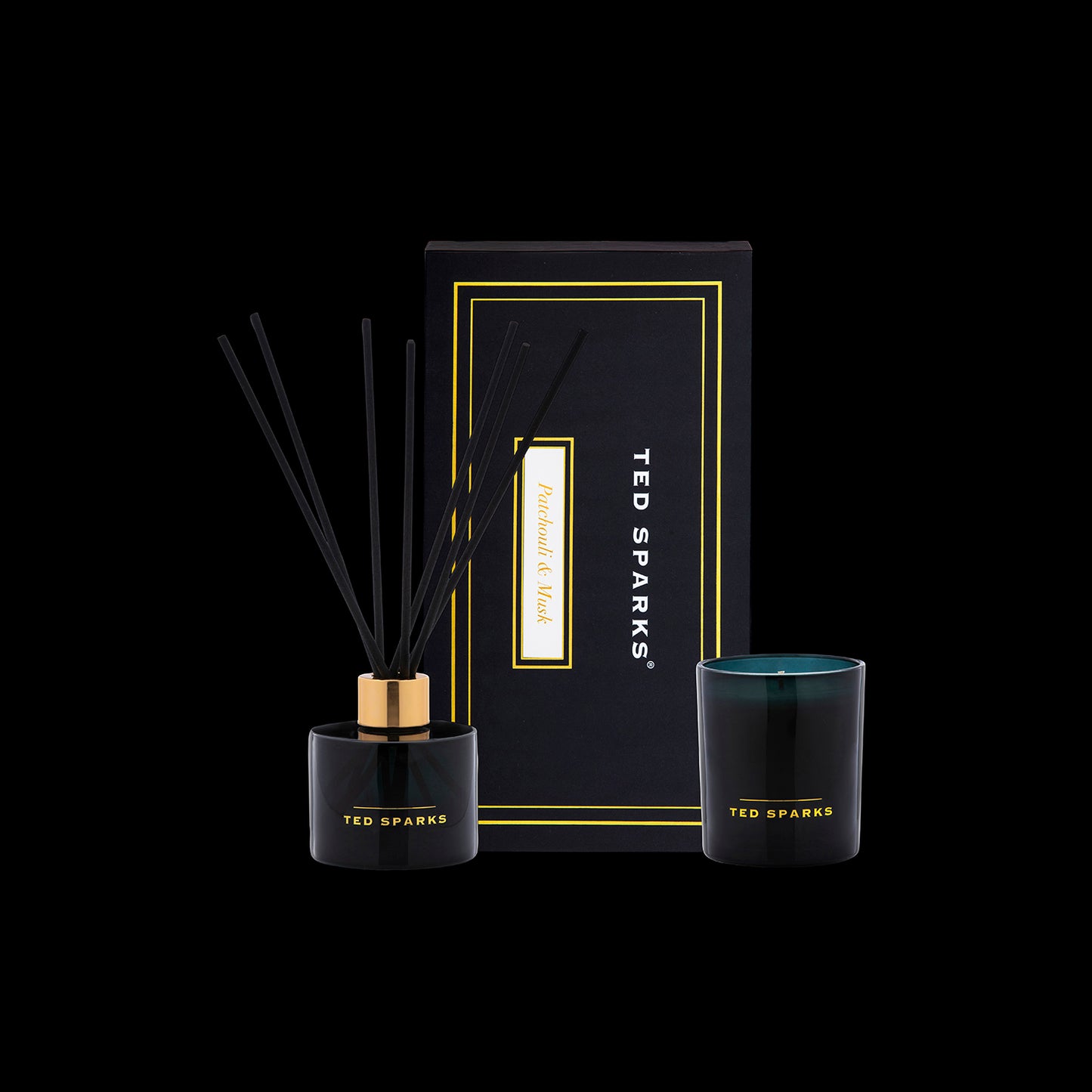 TED SPARKS - Candle &amp; Diffuser Gift Set M - Patchouli &amp; Musk