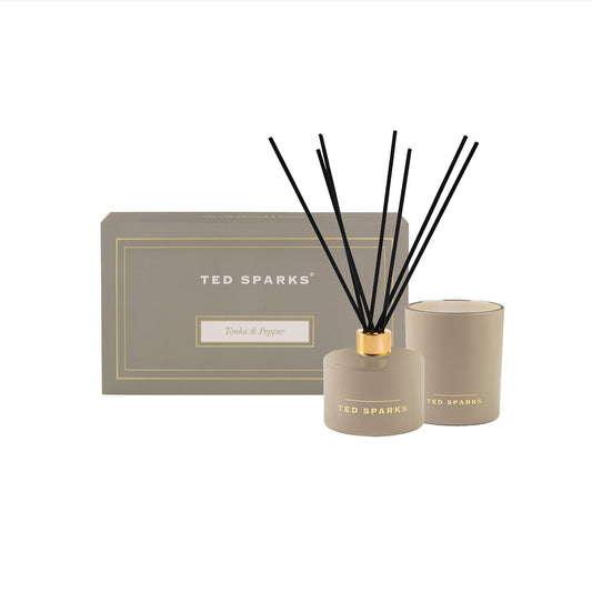 TED SPARKS - Candle &amp; Diffuser Gift Set M - Tonka &amp; Pepper