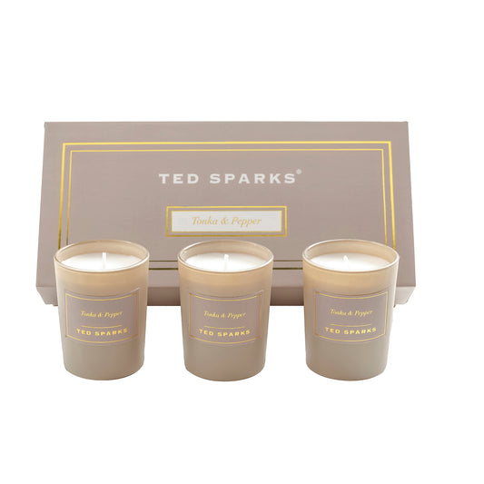 TED SPARKS Mini Candle Gift Set Tonka &amp; Pepper
