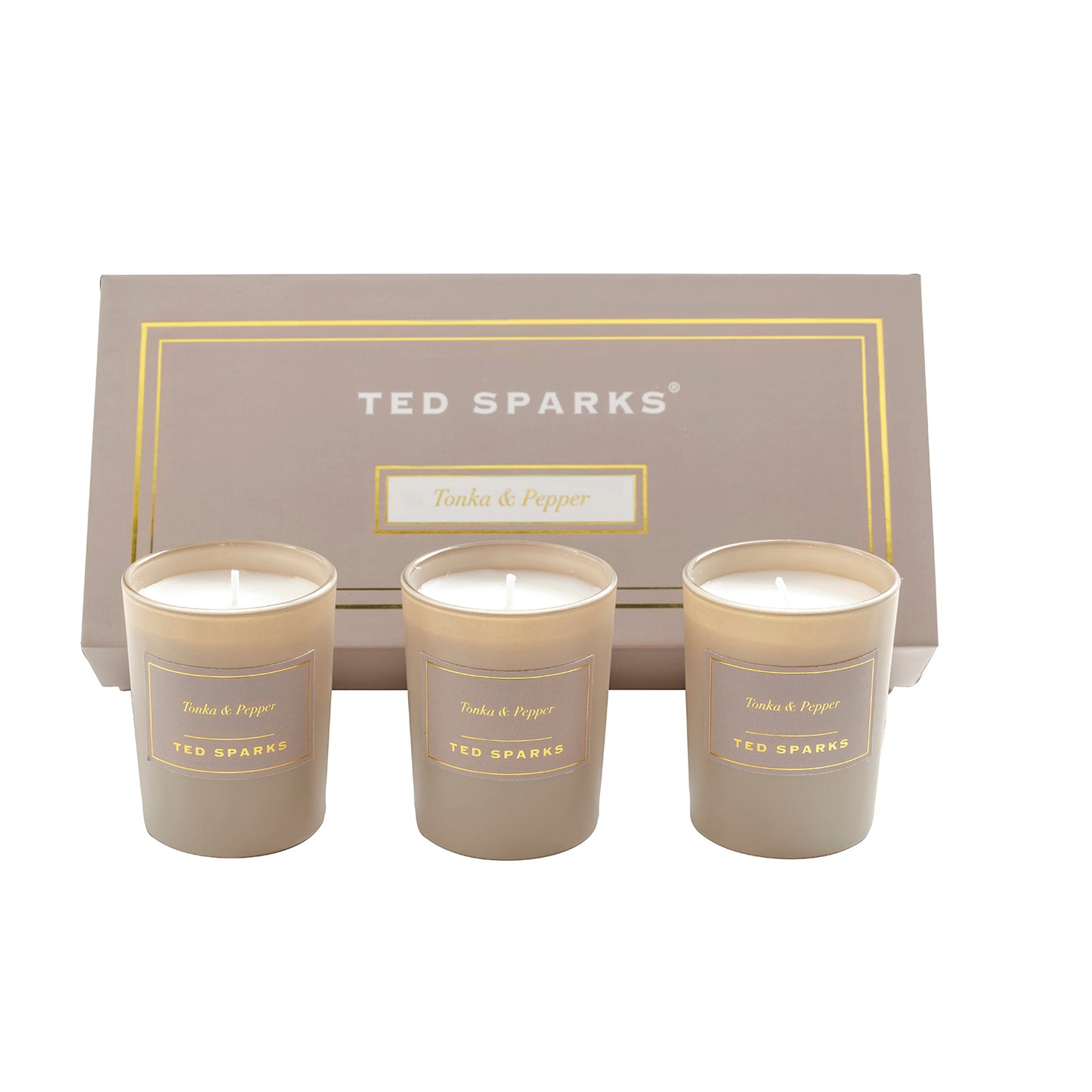 TED SPARKS Mini Candle Gift Set Tonka &amp; Pepper