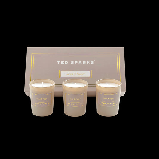TED SPARKS Mini-Kerzen-Geschenkset Tonka & Pfeffer
