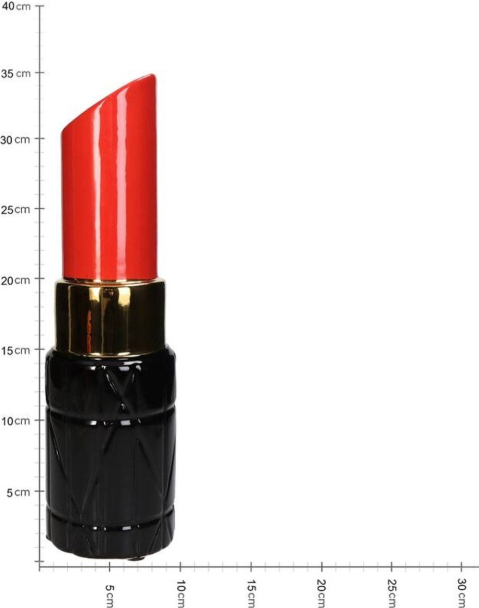 Vase Lipstick Red 10x10x35cm