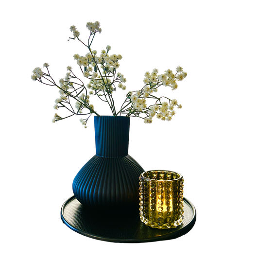 Geschenkset Vase Vanda mit Schale und Teelichthalter