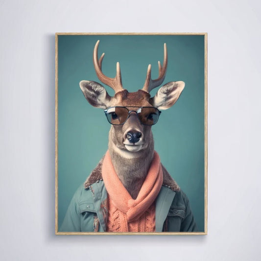 Painting deer in suit - pick up in store only, no shipping