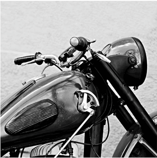 Schilderij vk Harley S zwart/wit-L0,4B80H80CM -*ALLEEN AFHALEN IN DE WINKEL