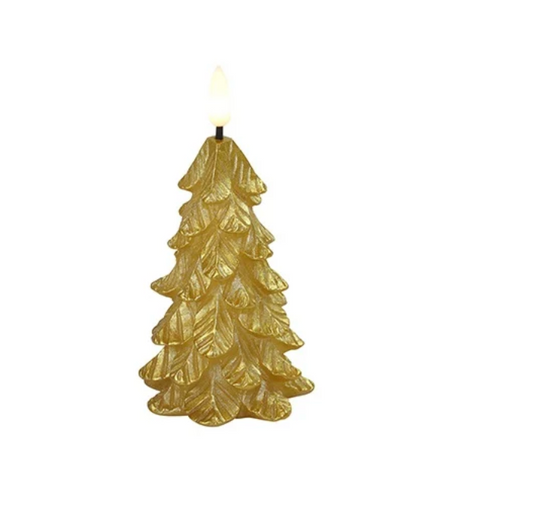 Kerstboomkaars LED Lyon S goud-L7B7H14CM