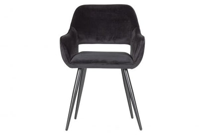 Set van 2 - Jelle stoel fluweel zwart (uitsluitend afhalen in de winkel, geen verzending)