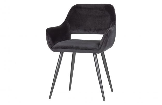 Set of 2 - Jelle chair velvet black (collection in store only, no shipping)