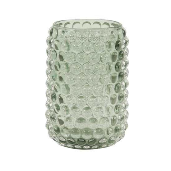 Theelicht Ø9x12,5 cm PALET glas grijs-groen