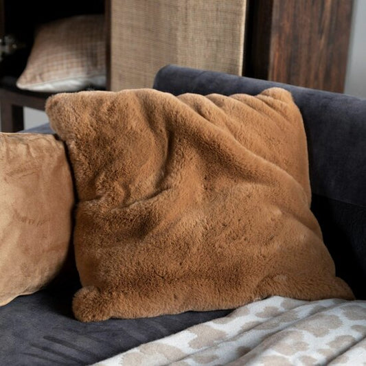 ZAYA - Decorative cushion uni color Tobacco Brown 45x45 cm now €10,-