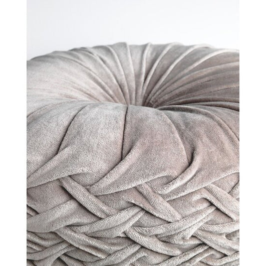 KAJA - Cushion round velvet Driftwood 40 cm - taupe