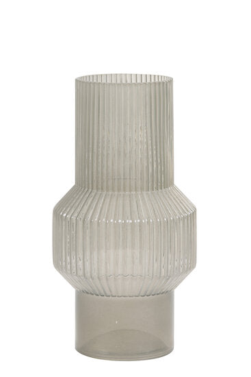 Vase Ø16x30 cm LEILA Glas warmgrau