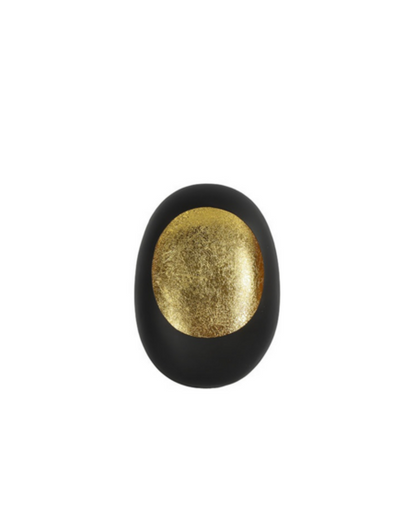 Theelicht wand Eggy S mat zwart/goud-L9B16H23CM
