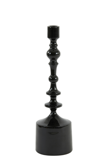 Candlestick Ø10x34 cm SHEVA glossy black