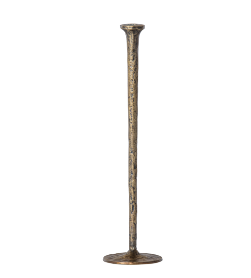 CHANDLER CANDLE STAND METAL ANTIQUE BRASS 49CM