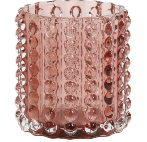 Theelicht Ø9x9,5 cm BABLY glas roze